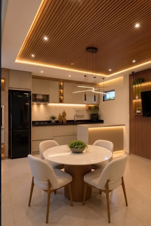 Estudo conceitual do espaço gourmet desenvolvido pelo escritório